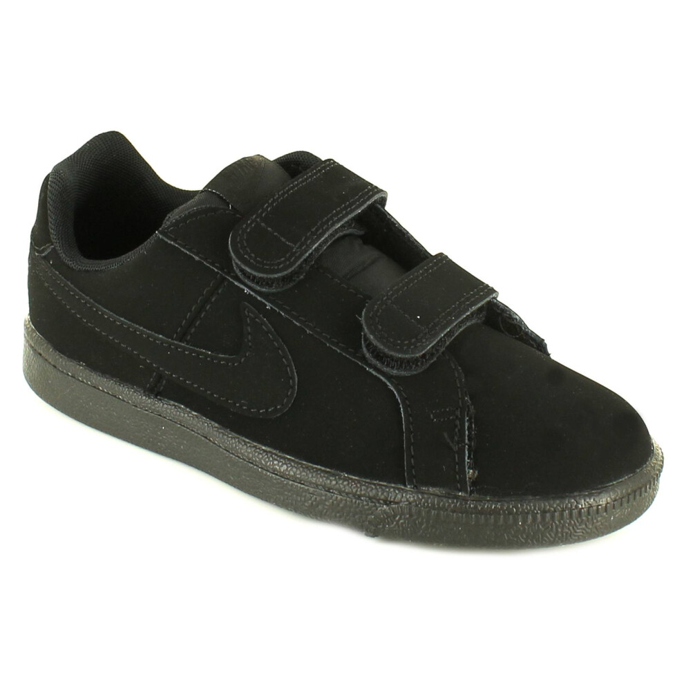 (Black, 2 (Adults')) Nike Younger Boys Trainers Court Royale Leather Touch Fastening black UK Size