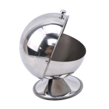 Stainless Steel Kitchen Spherical Sugar Bowl Seasoning Bottle Spice Tank Can Flip