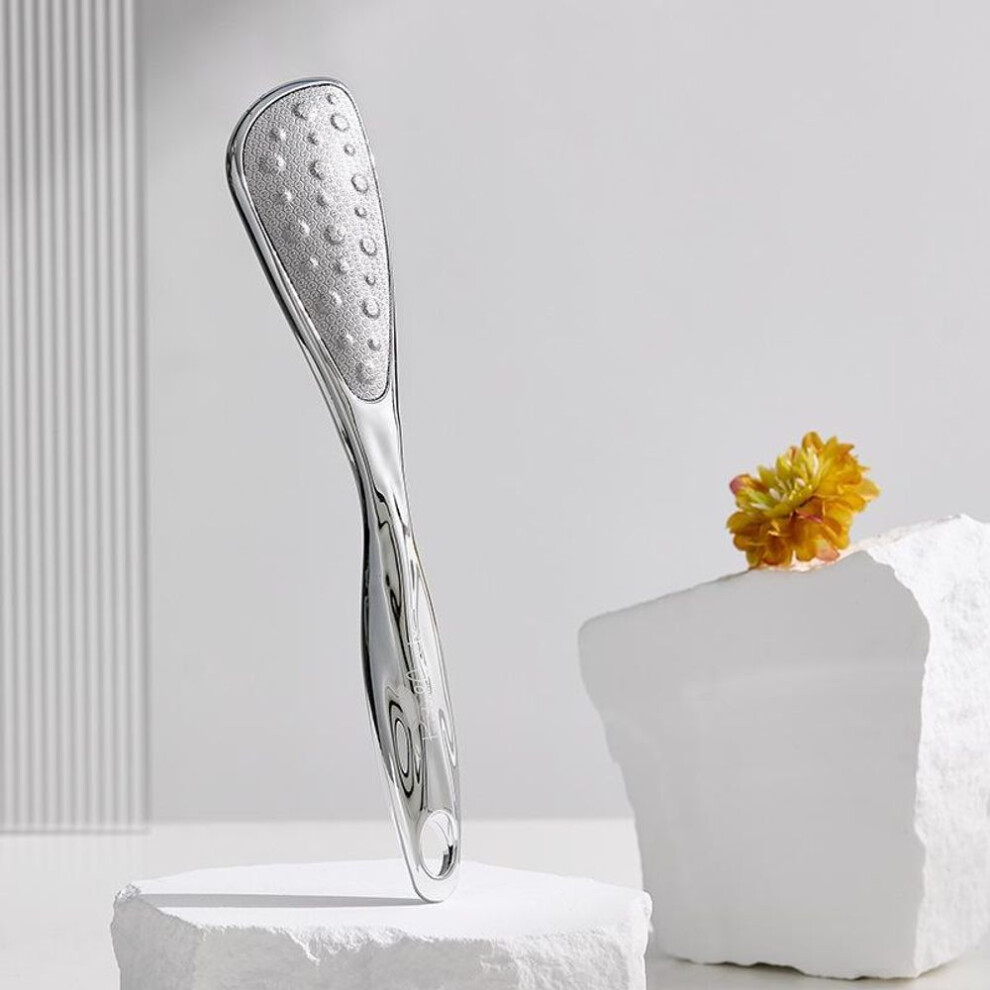 (silver) Electroplated Foot Scraper: Exfoliates Dead Skin, Files Heels, And Smooths Soles For A Perfect Pedicure.