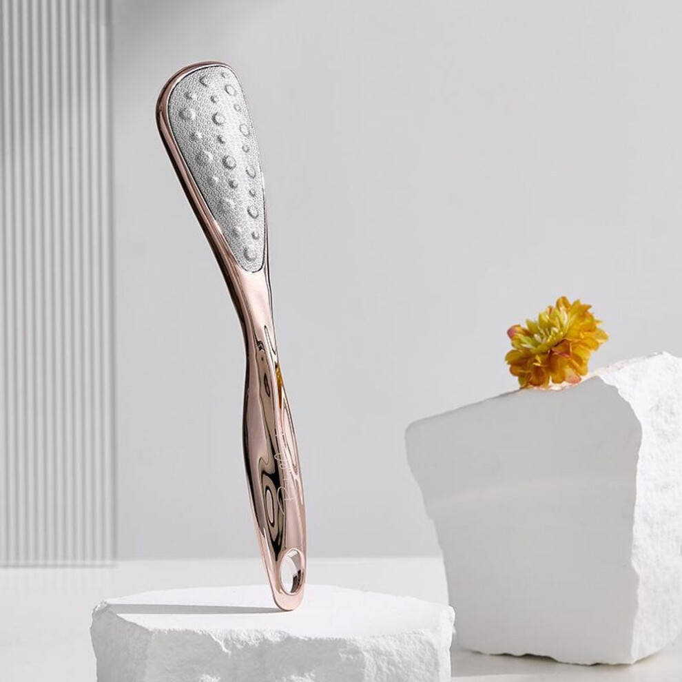 (rose gold) Electroplated Foot Scraper: Exfoliates dead skin, files heels, and smooths soles for a perfect pedicure.