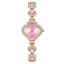 (pink) Four-leaf clover bracelet quartz watch emerald women's watch