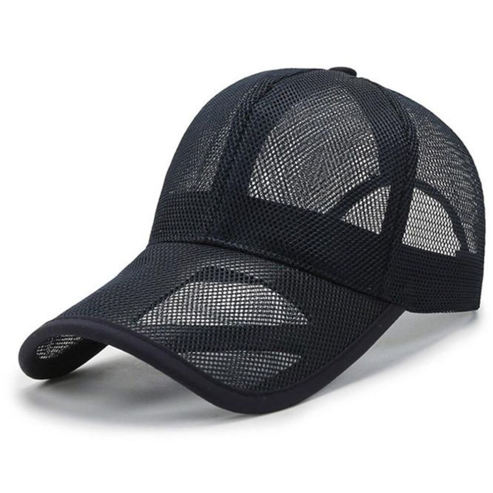 (dark blue) Summer Mesh Baseball Cap Unisex Hat Quick Dry Golf Hat Adjustable Hat
