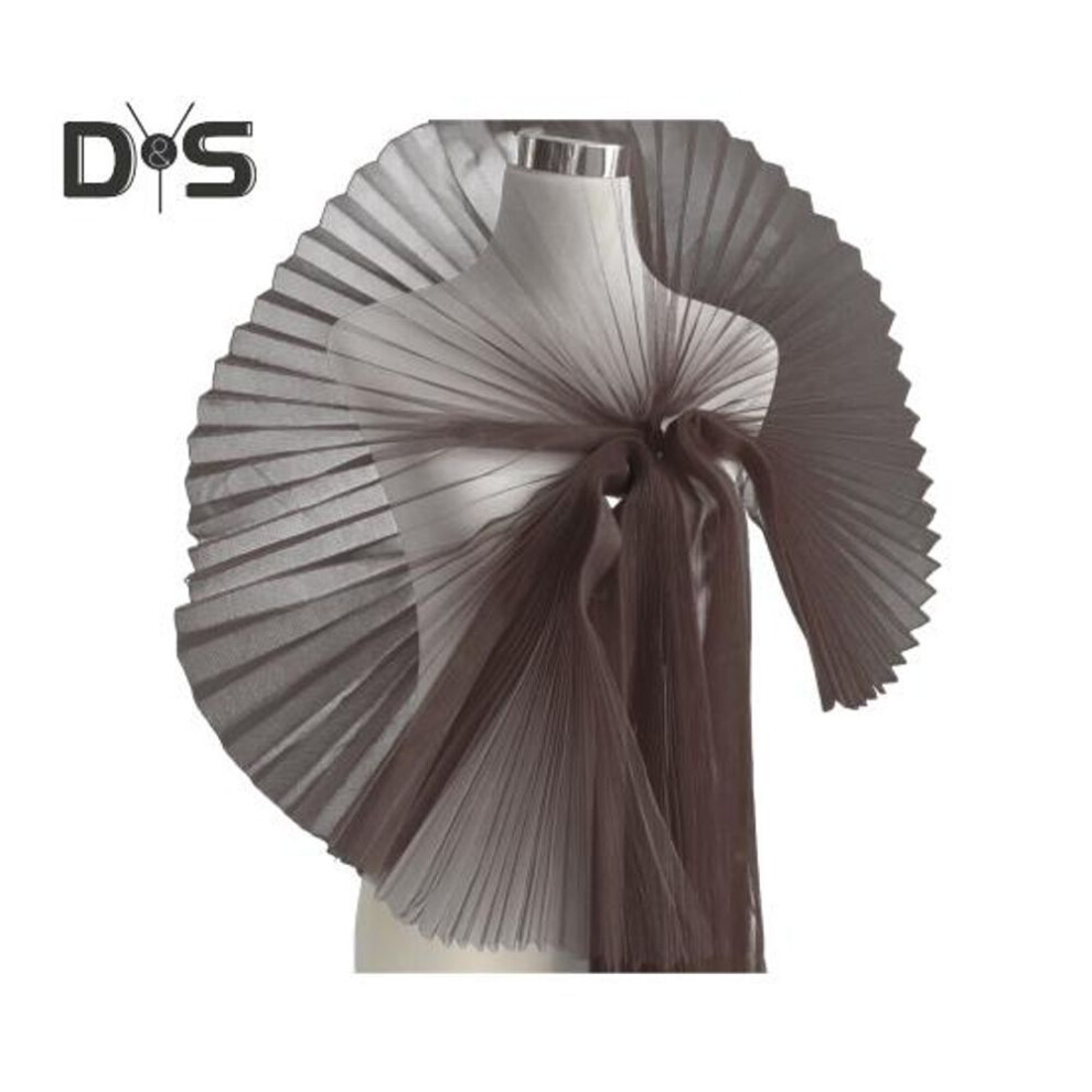 (coffee) Ruffled Lace Trims Pleated Mesh Fabric Trim Organza Ruffled Fabric Chiffon Tulle Lace Border for Sewing Wedding Dress Trimming Craft