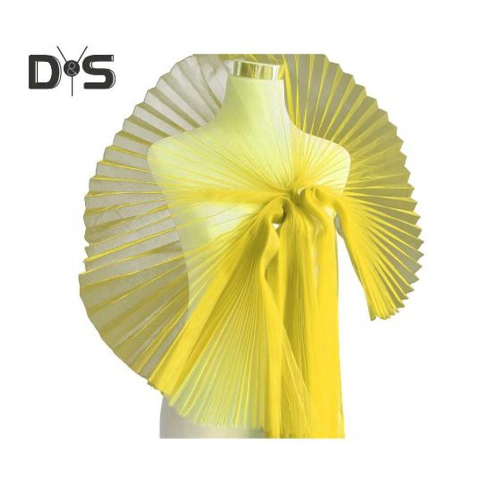 (yellow) Ruffled Lace Trims Pleated Mesh Fabric Trim Organza Ruffled Fabric Chiffon Tulle Lace Border for Sewing Wedding Dress Trimming Craft