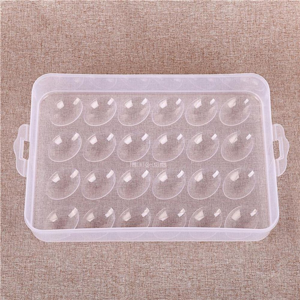 (as the picture, Without cover, 24 grids) Egg Storage Box with Cover - 24-Grid for Eggs and Duck Eggs