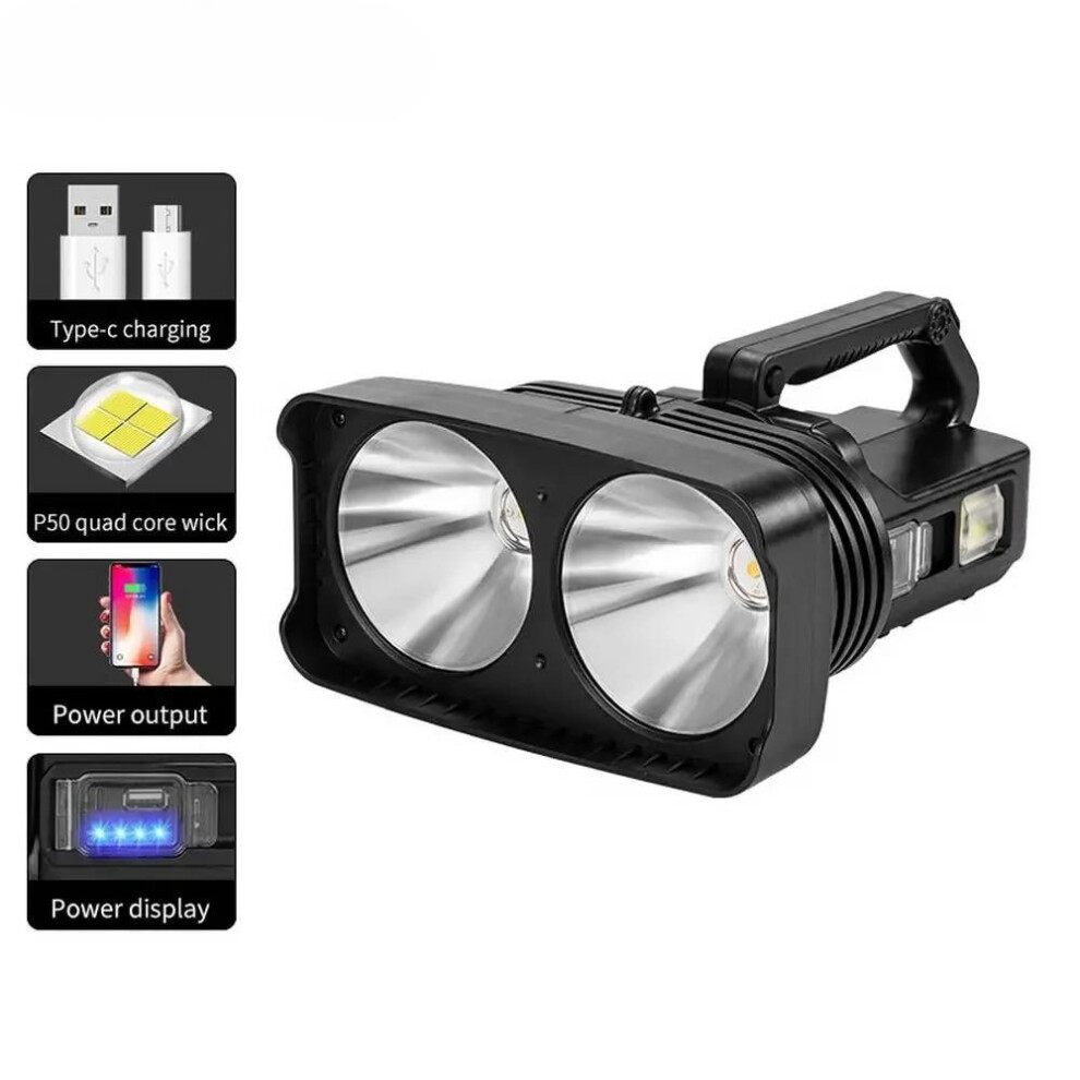 (5000LM) Rechargeable Spotlight Flashlights High Lumens, 100000 Lumens Super Bright Led Searchlight With Cob Light And Strip