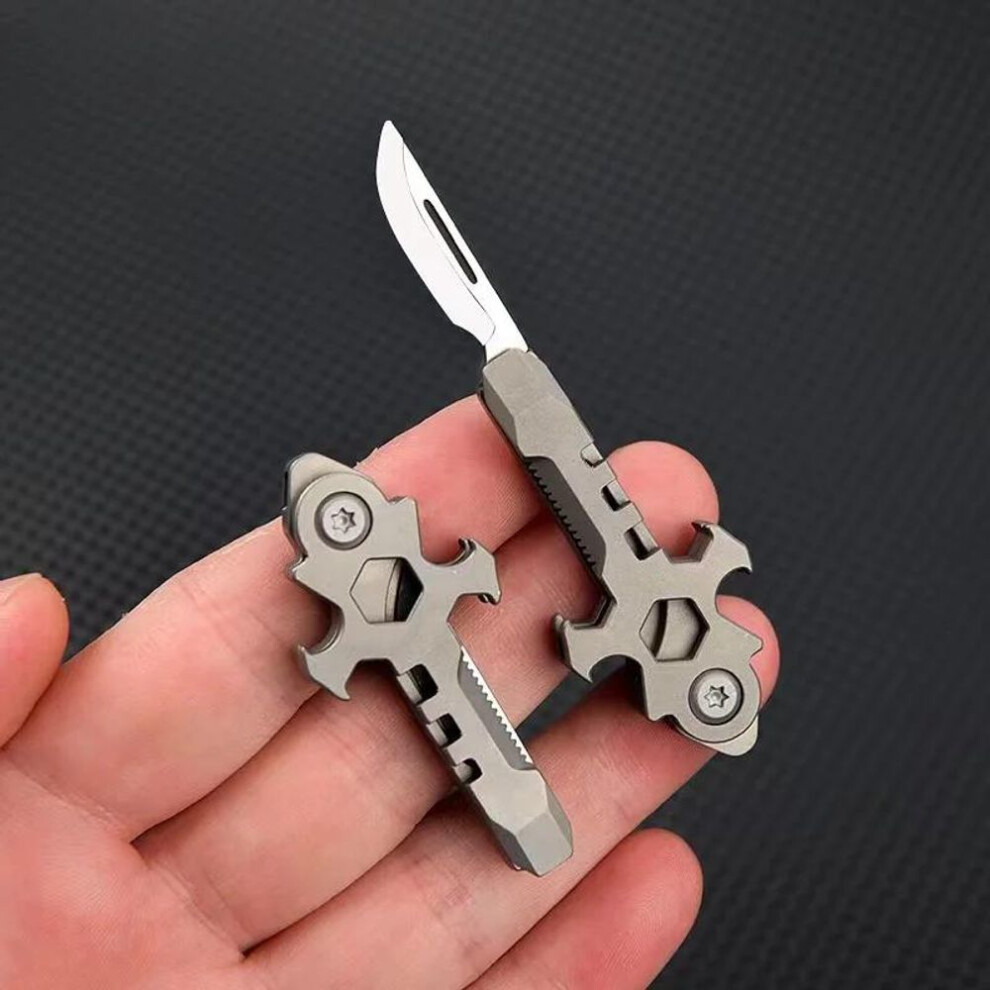 New Titanium Alloy Mini Unboxing Knife, Multifunctional Tool, Portable Pendant, Bottle Opener, Bar, Outdoor