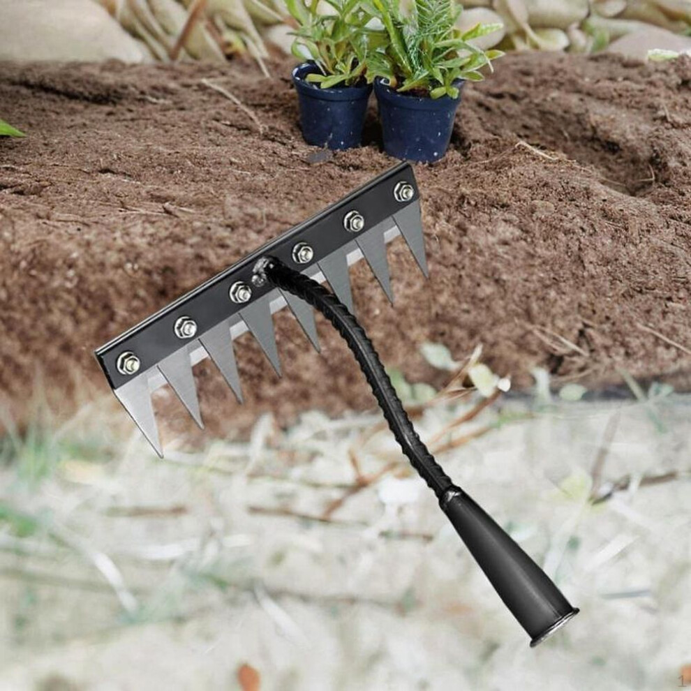 (as the picture, 8 Tines) Garden Weeder Tool Claw Remover Heavy Duty Ergonomic Handle Weeds Weed Puller for