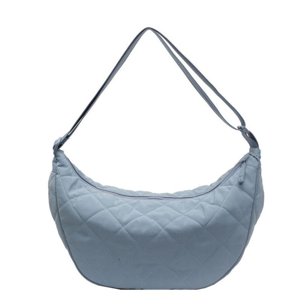 (light blue) Simple Nylon Fabric Shoulder Crossbody Bag Quilted Dumpling Bag Casual Men's and Women's Crossbody Bag