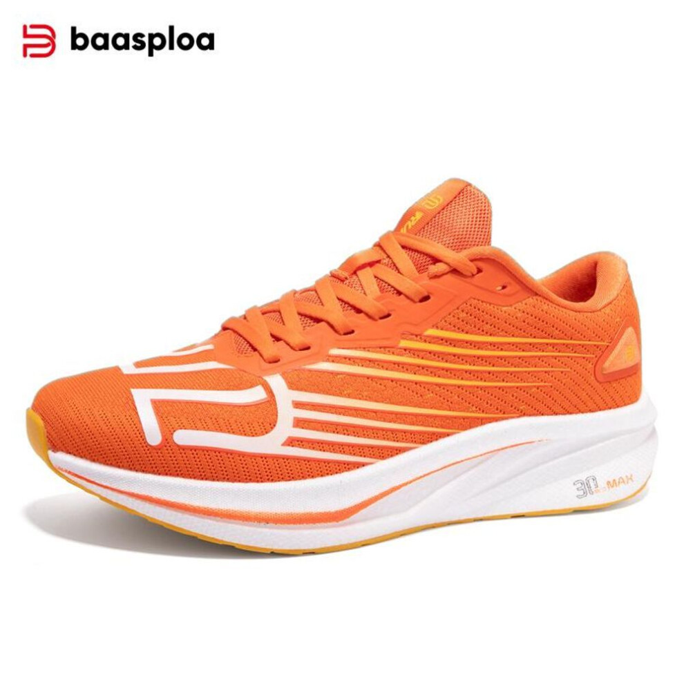 (orange, 41) Baasploa Men Running Shoes Lightweight Cushioning Non-slip Professional Running Shoes Outdoor Running Mesh Carbon Plate Running Shoes Men  Shoes