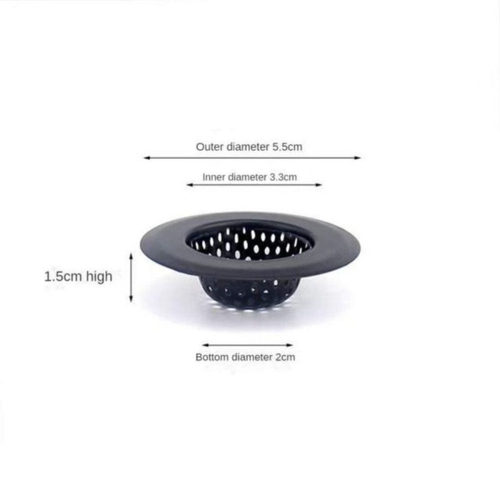 (black, S) Stainless Steel Sink Strainer Black Anti Clog Mesh Trap Hair Clean Up With Handle Drain Filter Kitchen Bathroom Accessories