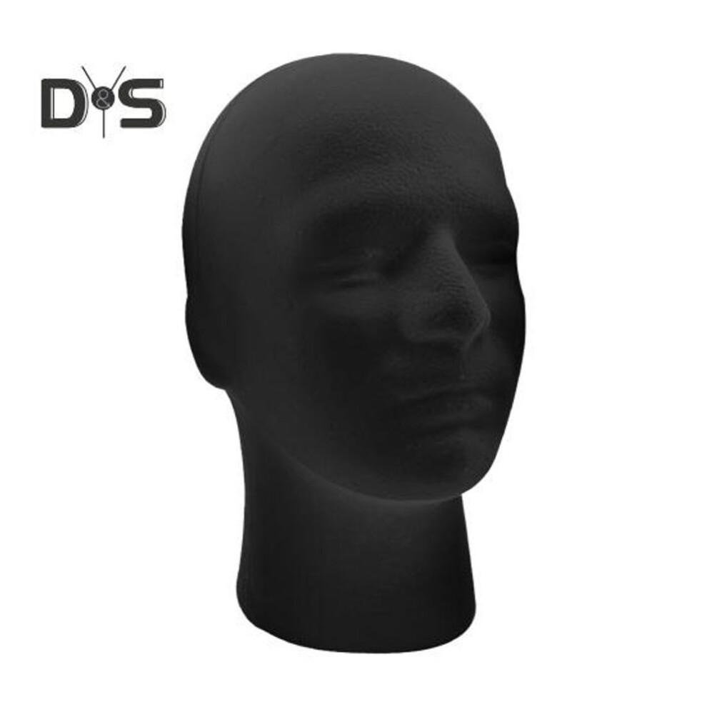 Black Foam Wig Head Tall Male Mannequin Hairpieces Display Holder Hats Sunglasses Headphone Headwear Stand Cosmetics Model Head Prop
