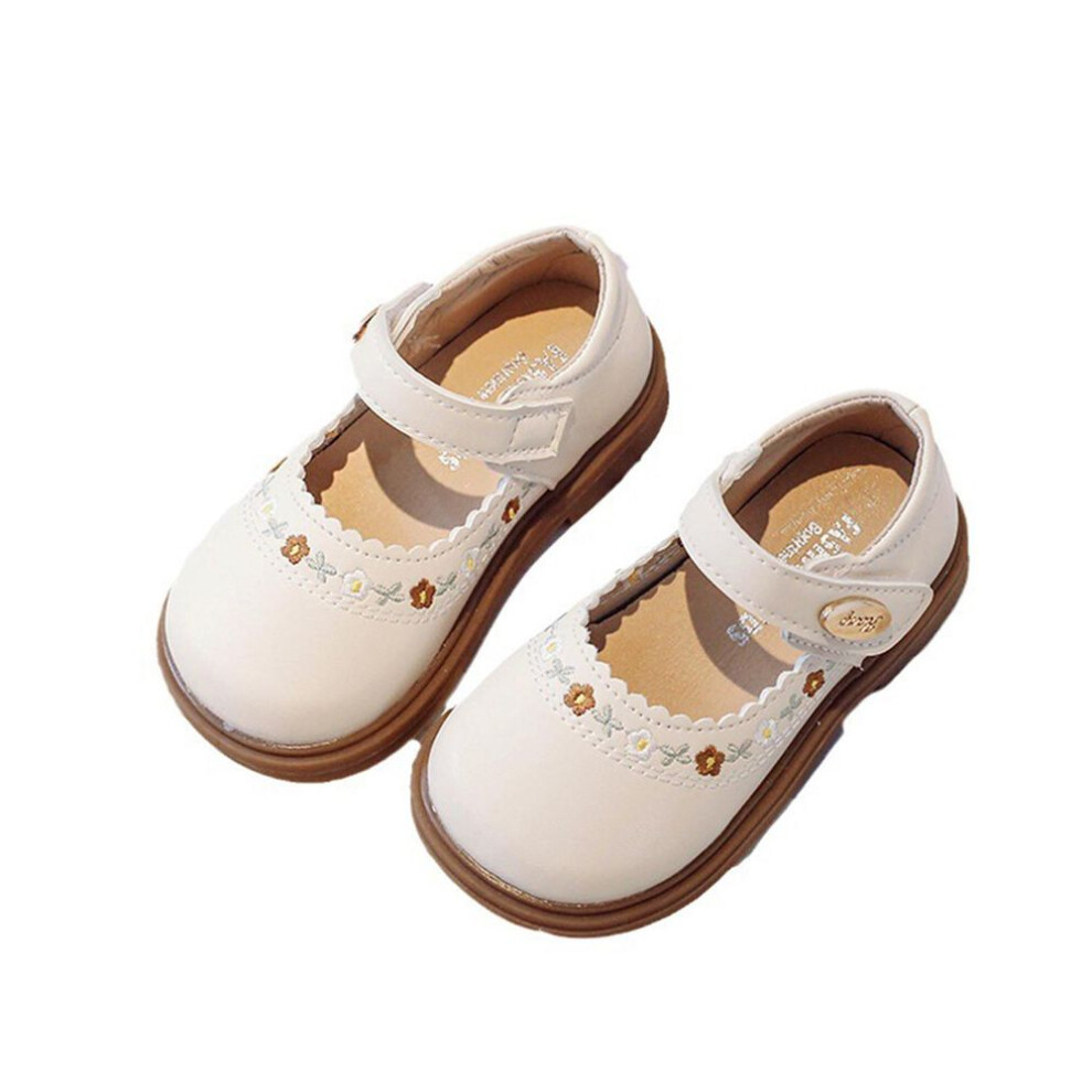 (beige, 24) Spring New Soft Soled Children's Princess Shoes For Girls. Non Slip Women's Baby Shoes.  Small And Medium Sized Single Shoes For Girls