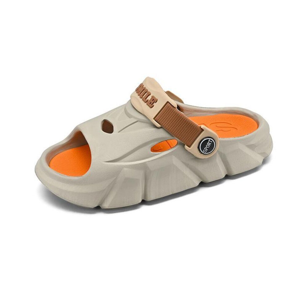 (gray, 32) Kids' Summer Indoor/Outdoor Non-Slip Sandals - Thick Bottom, Wear-Resistant Flip Flops for Boys & Girls