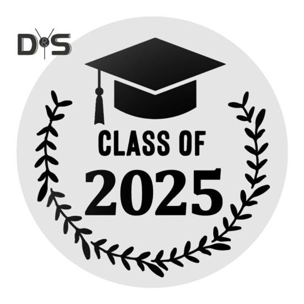 (black) 120Pcs Graduation Stickers Class of 2025 Gold Foil Metallic Graduation Labels Grad Party Supply for Graduation Caps Envelopes Gift Bags