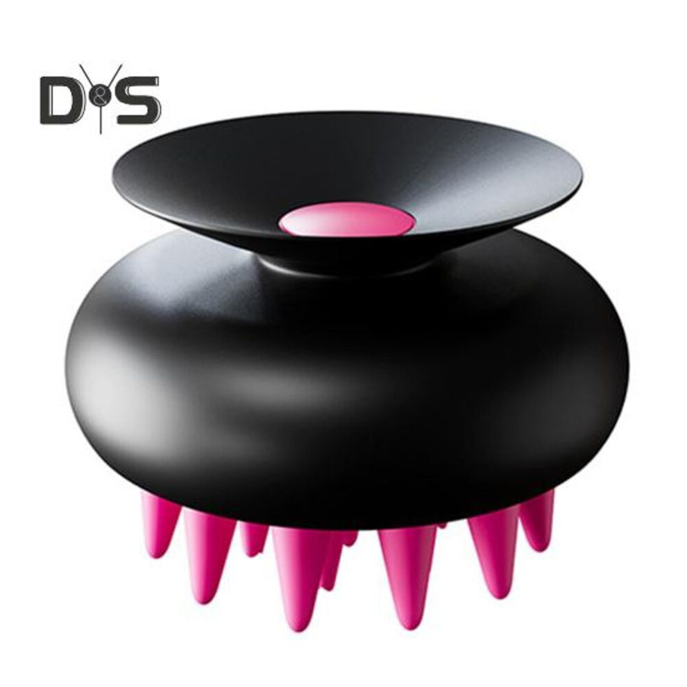 (black) Silicone Suction Cup Shampoo Brush Wet Dry Scalp Massage Soft TPR Bristles Shampoo Scrubber Hair Growth Scalp Care