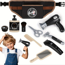 Barber Shop De Niños Set Play, 10 Herramientas De Estilo Y Bolsa De Cintura Portátil, Regalo Para Niños De 3 Años, Travel & Home Fingend Games