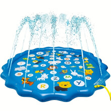 Piscine Extérieure Gonflable Avec Arroseur - Tapis D'apprentissage Pour Lettres Et Numéros, PVC Durable, Jeux De Pelouse D'été D'été