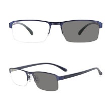 (0.0, Bule) Mens Transition Photochromic Reading Glasses Sunglasses UV Readers 0 ~ +6.0