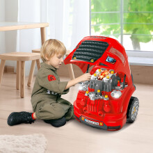 HOMCOM 61-Piece Kids Truck Engine Toy Set with Horn, Lights & Car Key (350-129) for Ages 3-5