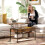 Homcom HOMCOM Industrial Lift Top Coffee Table with Storage Shelf Rustic Brown 9