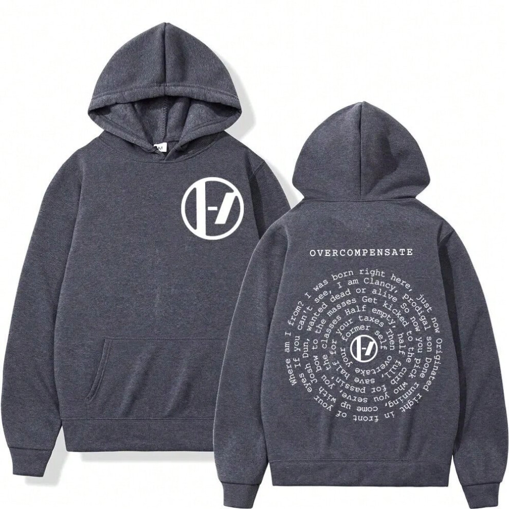 (4, M) Twenty One Pilots Overcompensate Print Hoodie Men Women Rock Hip Hop Oversized Pullovers Fashion Casual Long Sleeve Sweatshirt