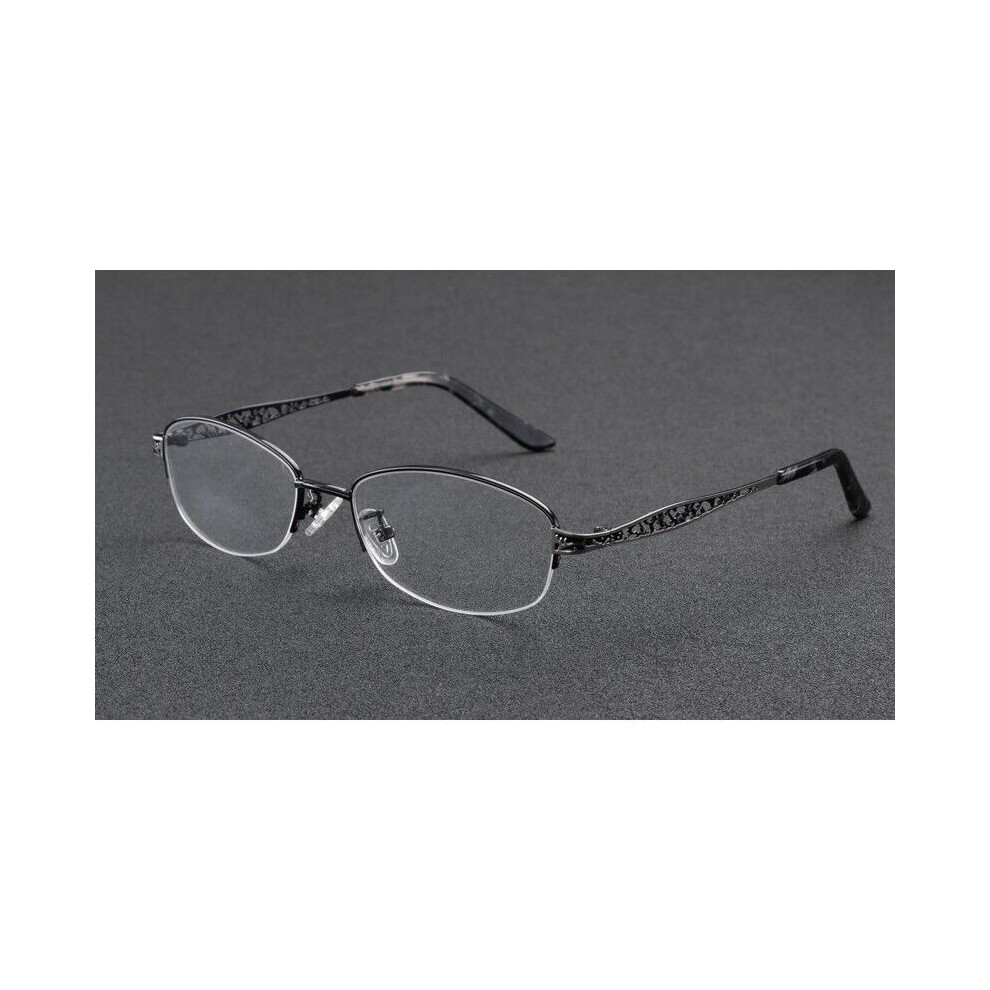 (Black, +2.0) Women Half Rimless Transition Photochromic Reading Glasses Readers Sunglasses +1.0 ~ 3.0-image-OPC-PHCTSJP-NEW