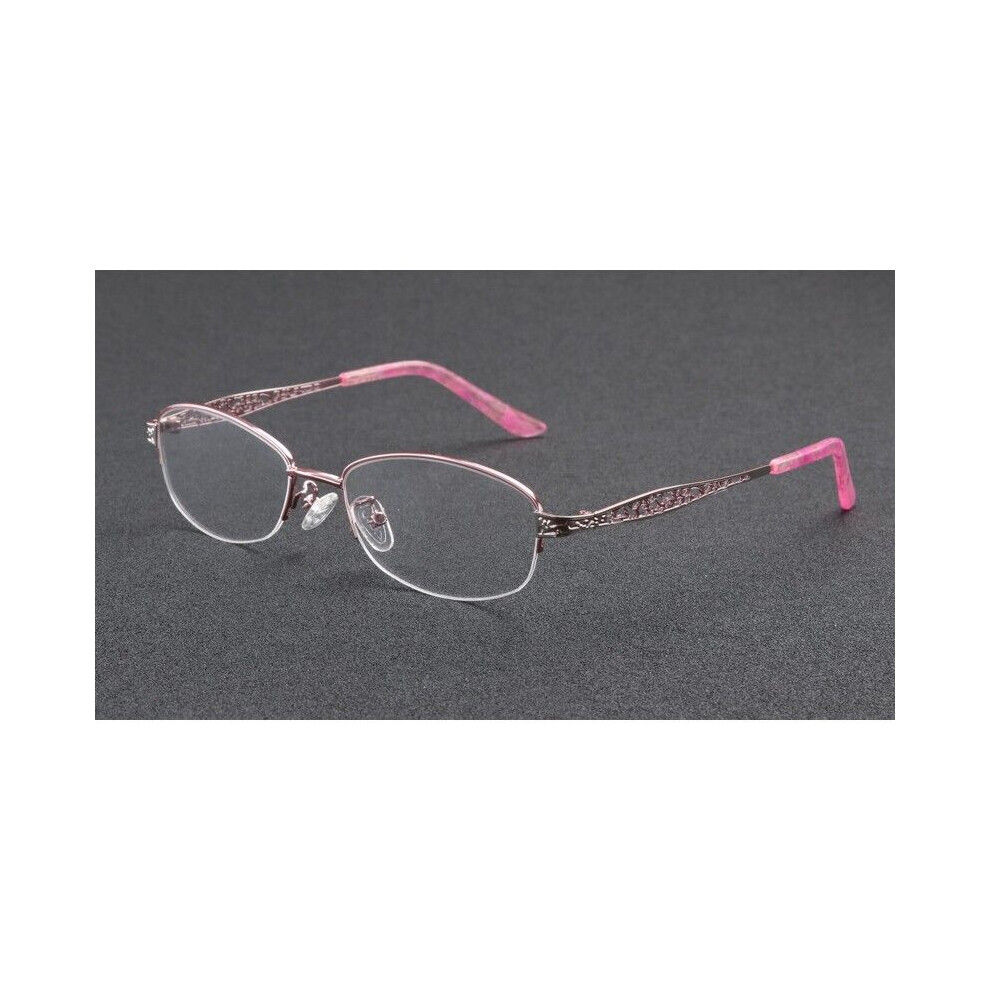 Pink (, +1.75) Women Half Rimless Transition Photochromic Reading Glasses Readers Sunglasses +1.0 1.25 1.5 1.75 2.0 2.25 2.5 2.75 3.0