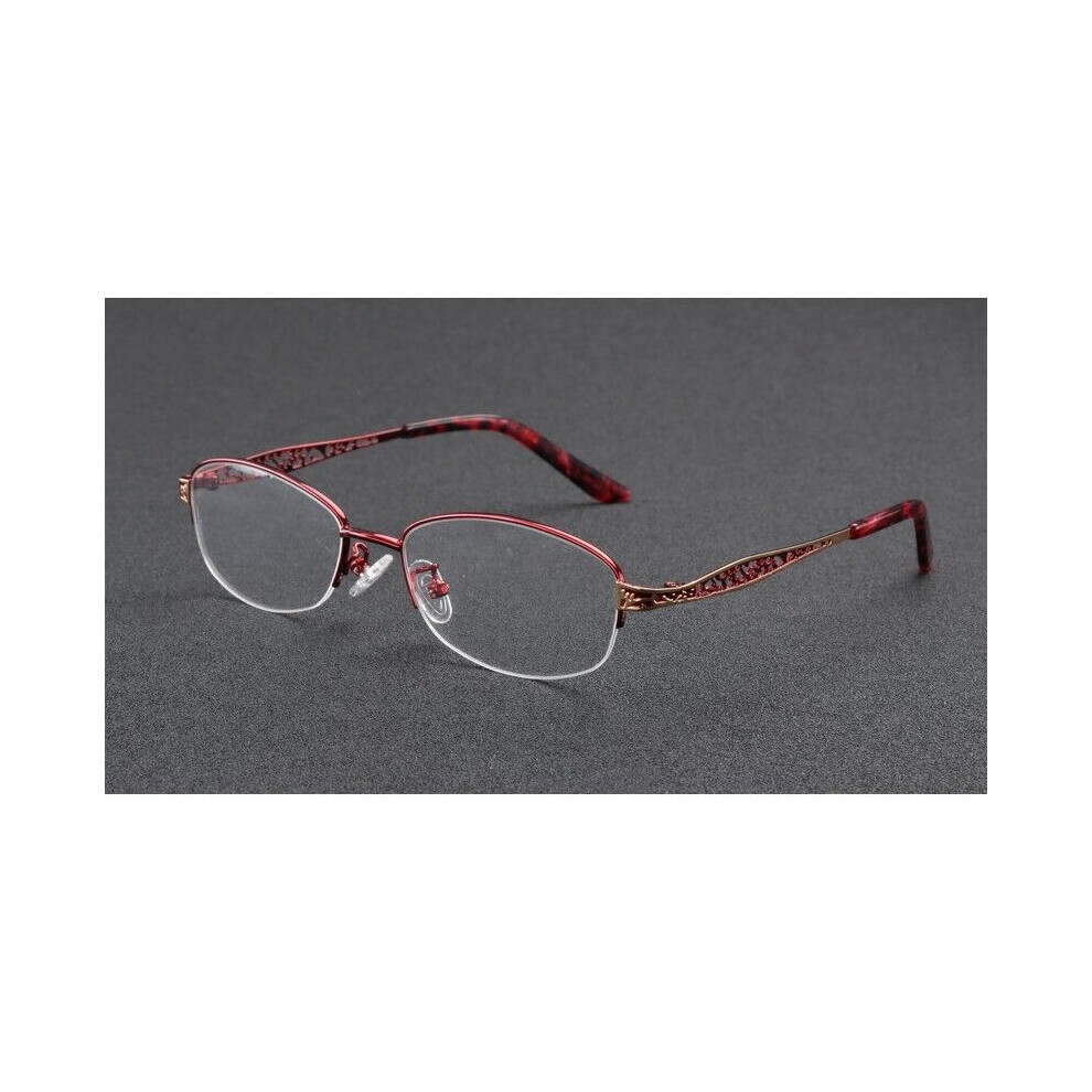 Red (, +1.5) Women Half Rimless Transition Photochromic Reading Glasses Readers Sunglasses +1.0 1.25 1.5 1.75 2.0 2.25 2.5 2.75 3.0