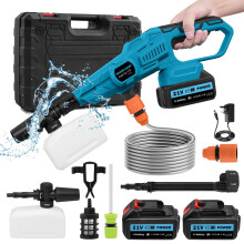 Car Washer High Pressure Portable Wash Gun 2 Battery Jet Water Wash Cleaner Kit