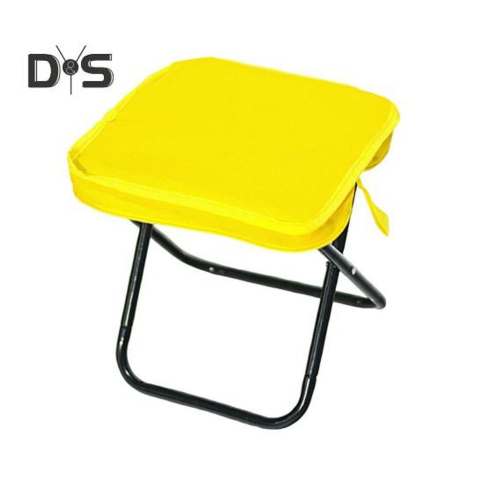(yellow) Outdoor Folding Stool with Carry Bag Portable Lightweight Heavy Duty Camping Backpacking Beach Picnic Fishing Collapsible Chair Seat