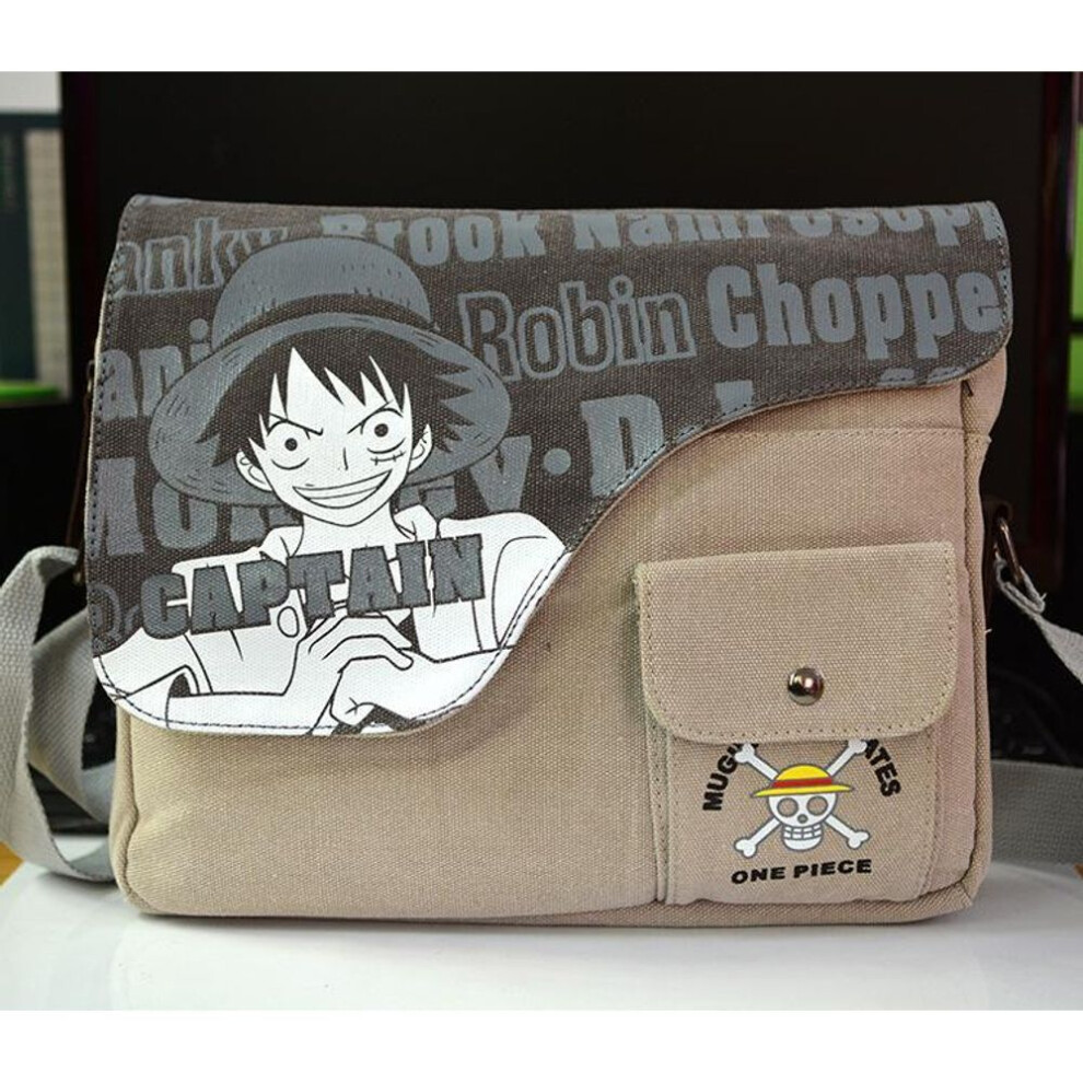 (as the picture, Luffy, Canvas shoulder bag) Attack on Titan Sword Art Pirates Canvas Shoulder Bag Ninja Anime Backpack Black Butler