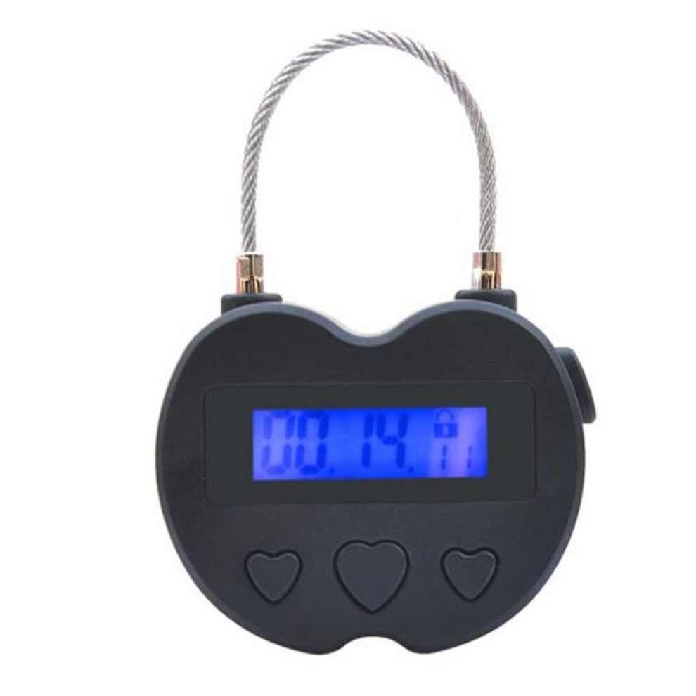 (black) Yousheng 1 Set Smart Time Lock Long Battery Life Love Heart Shape Rechargeable Bondage Timer Couples Accessories For Home