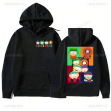 (black-7, L) Anime Southes Park Print Hoodie Autumn and Winter Men's Hooded Sweatshirt Fashion Warm Pullover New in Hoodies & Sweatshirts