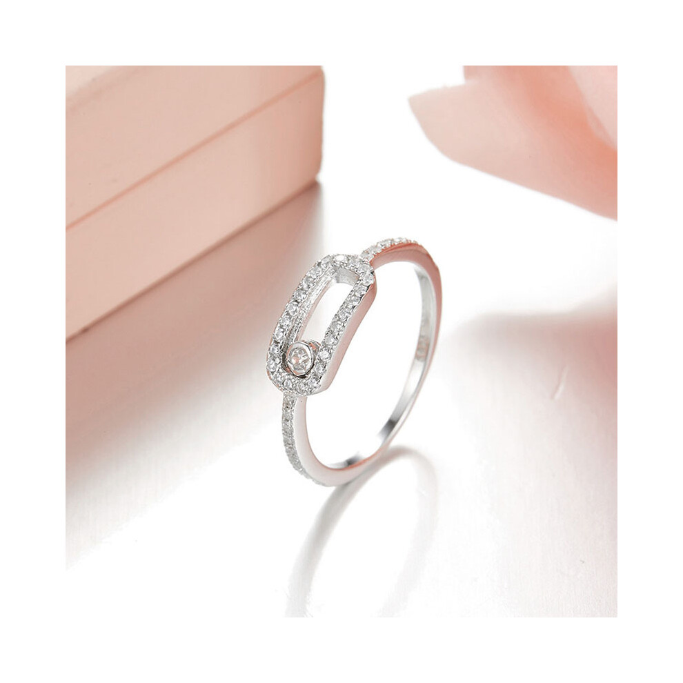 Bague Sljely Fashion en argent sterling 925 pur plaqué platine avec pierres d'activité AAA de haute qualité