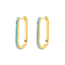 -4 boucles d'oreilles en argent sterling 925 avec petite couronne turquoise pour femmes et hommes, piercing cartilage