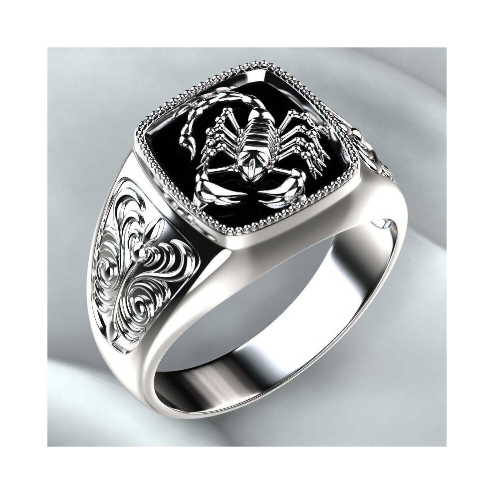 Bague vintage en argent 10925 pour homme, motif scorpion, style punk vintage
