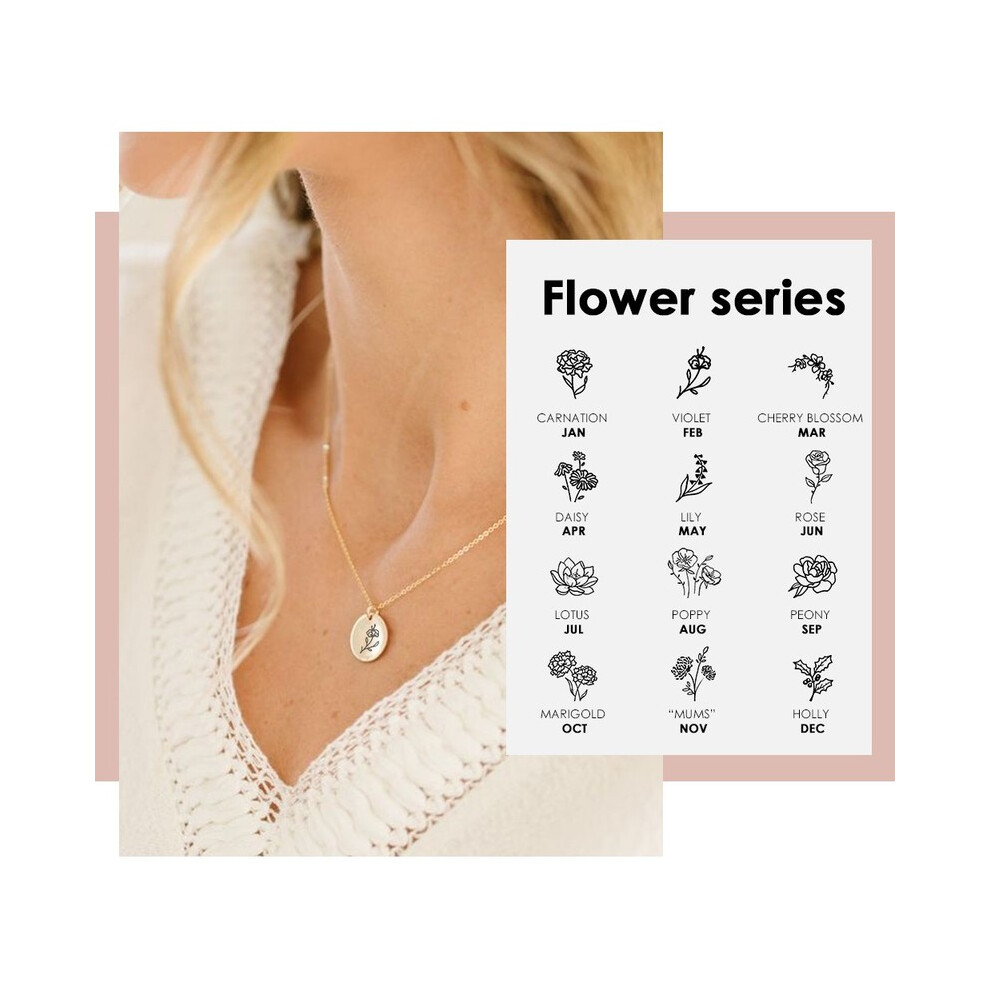 Collier avec pendentif en forme de rose romantique pour femme (YX15231-15MM, or 14 carats) en acier inoxydable