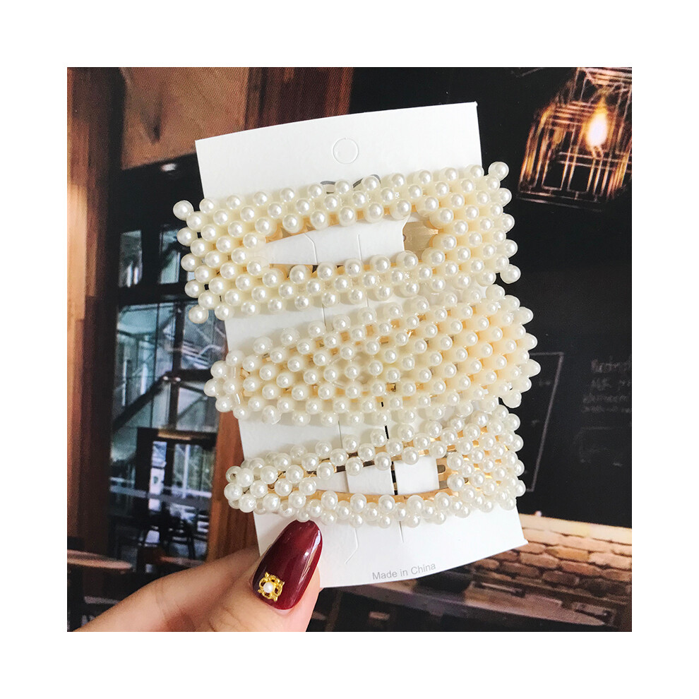 (S4) Barrettes en perles géométriques pour femmes, accessoires pour cheveux