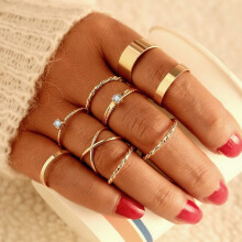 -2 bagues Punk en or pour adolescentes, bagues creuses ouvertes à la mode, cadeau de mariage, bijoux de fête,