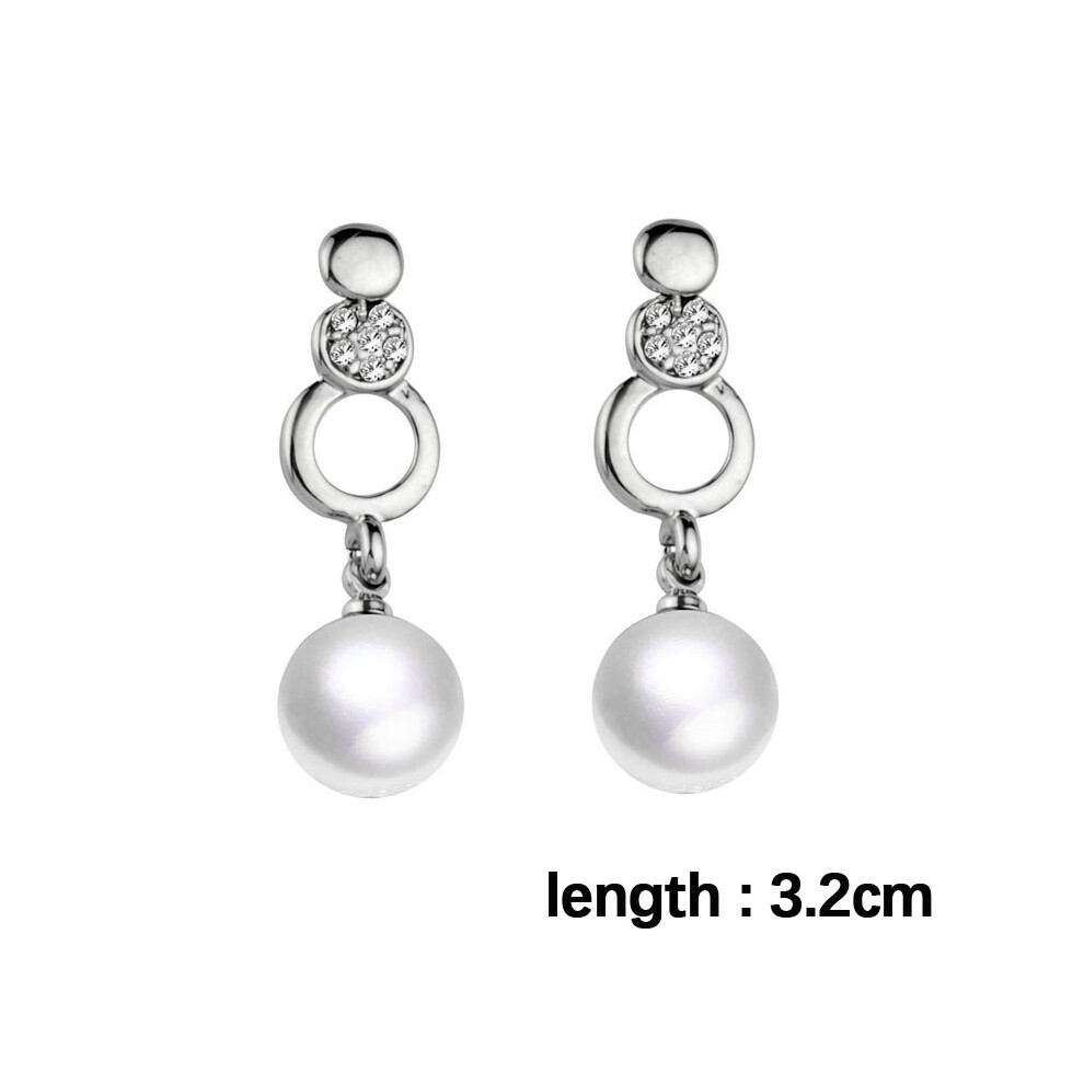 (ES199WCN) Boucles d'oreilles pendantes en perles d'imitation grises et blanches pour femme, bijoux vintage, mariage,