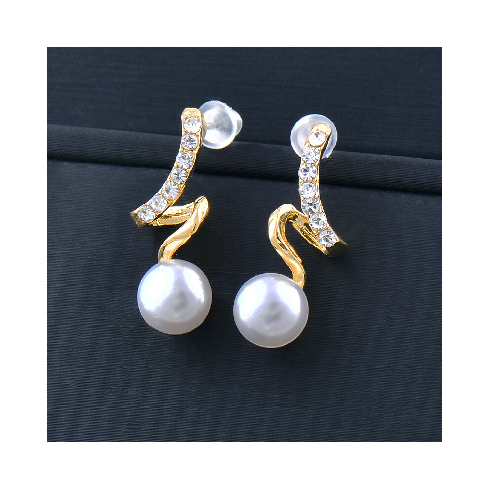 (ES195GCN) Boucles d'oreilles vintage en perles d'imitation grises et blanches pour femmes, bijoux de mariage,