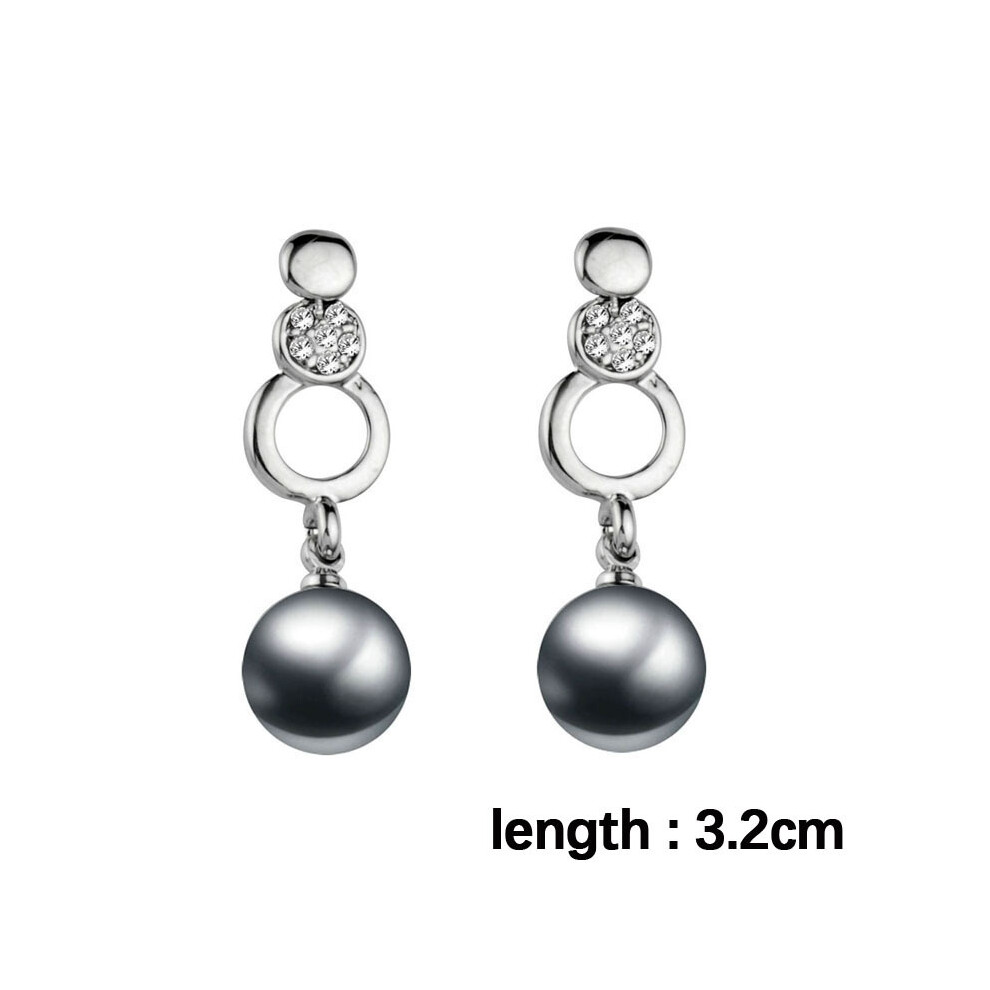 (ES199VCN) Boucles d'oreilles vintage en perles d'imitation grises et blanches pour femmes, bijoux de mariage,