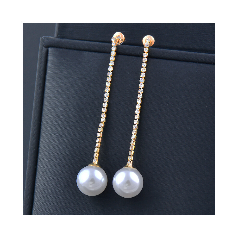 (ES195RCN) Boucles d'oreilles pendantes en perles d'imitation grises et blanches pour femme, bijoux vintage, mariage,