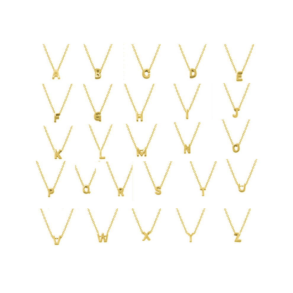 Collier avec initiales en argent 925 pour femmes et filles, de qualité supérieure, couleur or, breloque 26 lettres