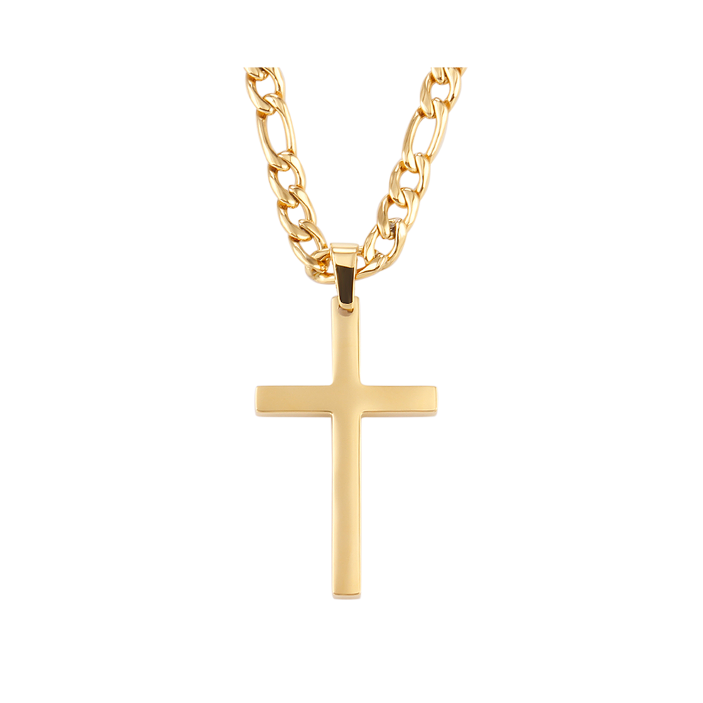 Collier chaîne Figaro 4,5 mm en acier inoxydable 316L doré (50 cm) pour homme et femme, bijou tendance, cadeau,