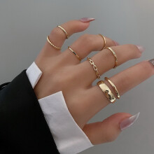 -6 bagues punk en or pour adolescentes, bagues creuses à la mode, cadeau de mariage, bijoux de fête, 2024