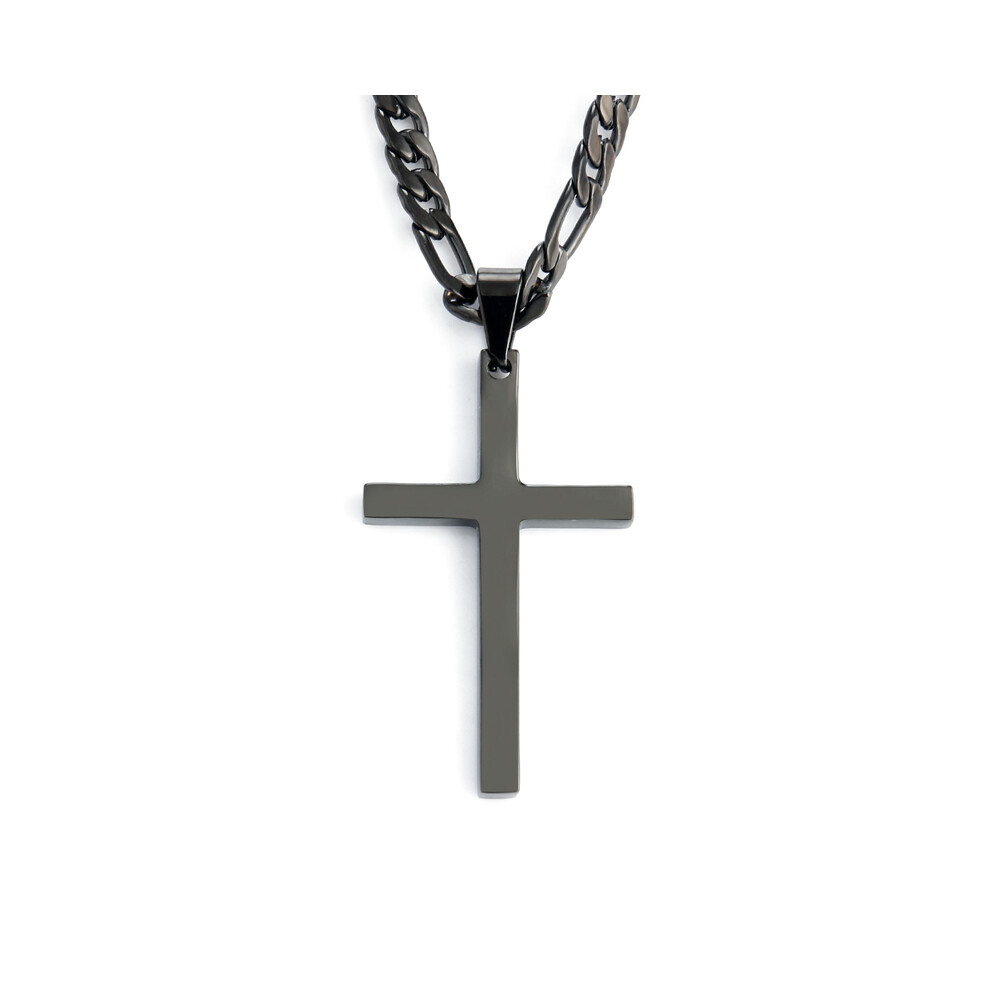 Collier chaîne Figaro 4,5 mm en acier inoxydable 316L doré pour homme et femme, bijou tendance, croix, noir, 40