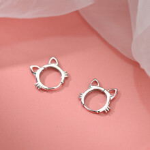 Boucles d'oreilles en argent sterling 925 en forme de chat, bijoux simples et exquis pour homme, cadeau idéal