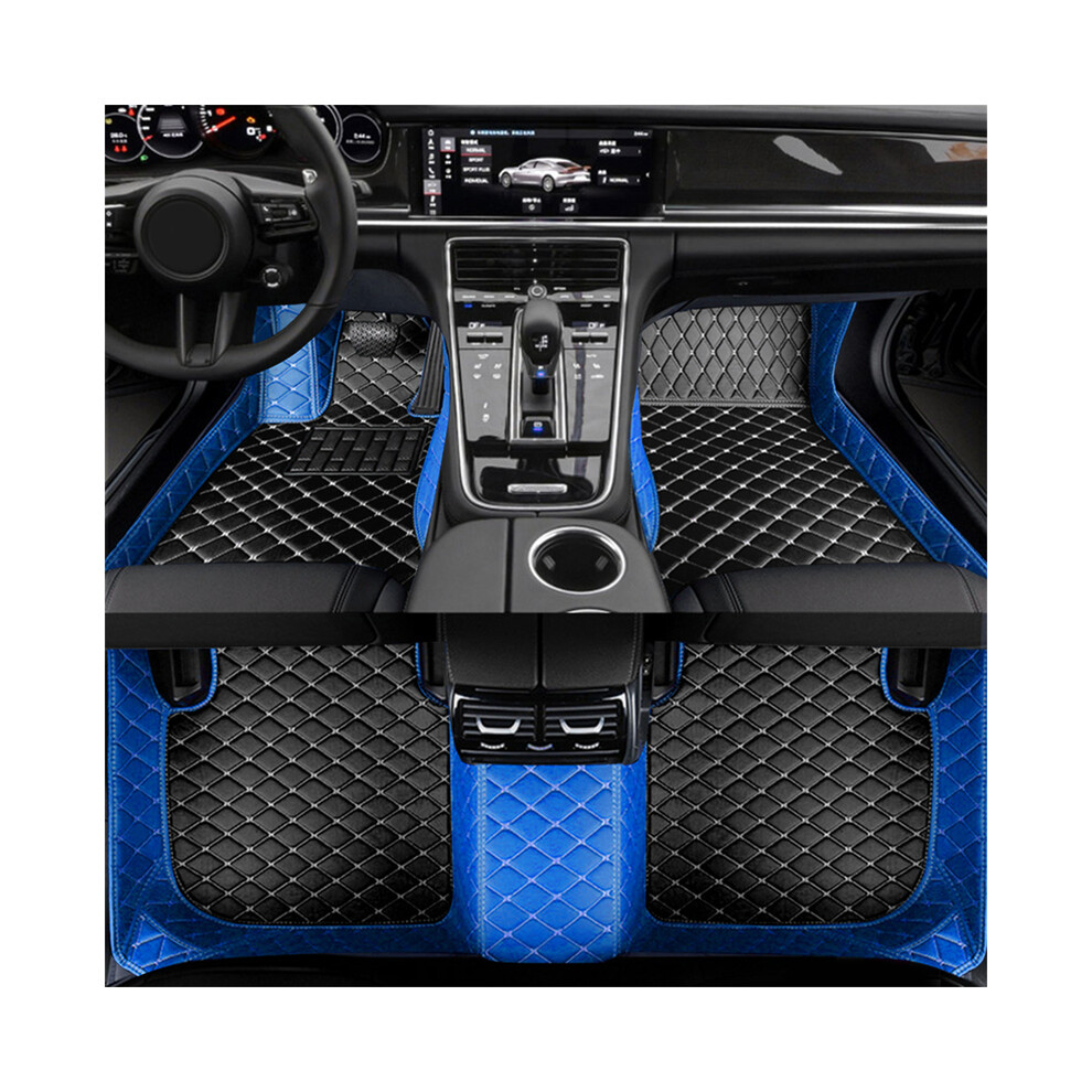Tapis de sol de voiture personnalisés en similicuir (bleu noir) pour BMW X5 G05 (années 2018-2022) Détails intérieurs